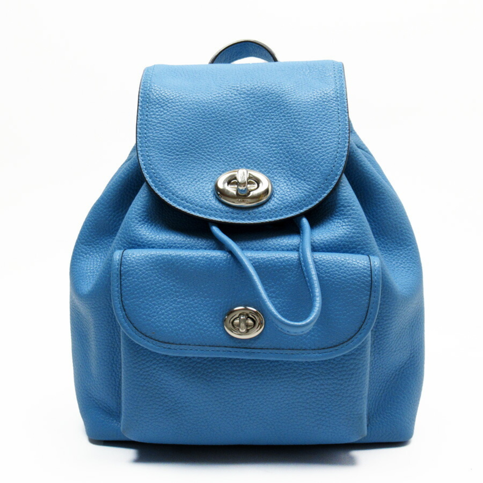 Coach Rucksack Blue Silver Leather